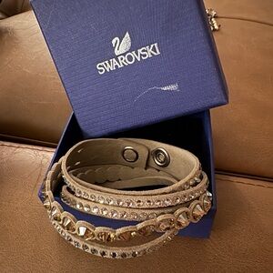 Swarovski Champagne Bead & Crystal Wrap Bracelet